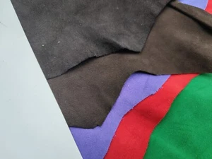 multi colors chestnut purple khaki green soft genuine goat skin suede whole hide - Picture 1 of 16