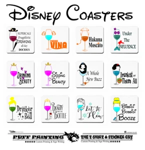 Disney Coasters SQUARE Navidad Despedida de soltera Regalo de cumpleaños boda Chicas vino ginebra - Imagen 1 de 4