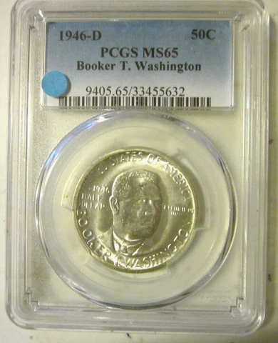 1946d Booker T. Washington Commemorative Half Dollar.  PCGS MS-65 Cover