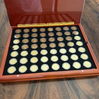 Gold Plated State Quarter & Territory Set (1999-2009) in Wooden Presentation Box - Image 1 of 4