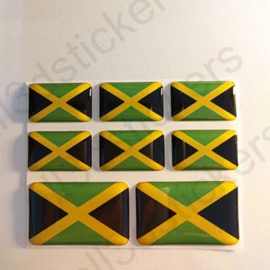 Pegatinas Jamaica Pegatina Bandera Jamaica Vinilo Adhesivo 3D Relieve Resina - Imagen 1 de 3