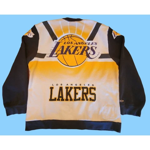 Mitchell Ness Mens Los Angeles Lakers Crewneck Sweater Men Size 3XL Double Sided Cover