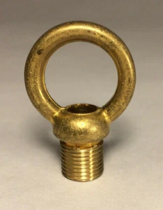 New 1" Unfinished Cast Brass Loop Lamp Part With Wire Way, 1/8M Thread #BL939U - Picture 1 of 3