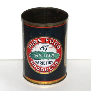 Lata Heinz Sweet Pickles Vintage grande 1 galón metal negro decoración antigua - Imagen 1 de 12
