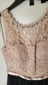 Vera Mont midi dress, soft lace corset-like open back lightweight petites size - Picture 1 of 14