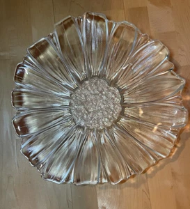 Mikasa Glass Flower Shaped 16" Round Platter Sunflower Centerpiece - Picture 1 of 3