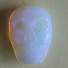 Hand carved white opalite crystal skull pendant bead for necklace 37mm