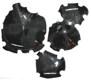 KAWASAKI ZX10R 04-05 3x COUVERCLE D'EMBRAYAGE CARBONE COUVERCLE MOTEUR CARBONE - Photo 1 sur 2