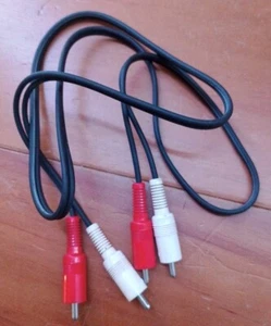 3.25 Feet STEREO AUDIO VCR DVD COMPOSITE CORD 2 RCA TO 2 RCA CABLE MALE 39" - Picture 1 of 2