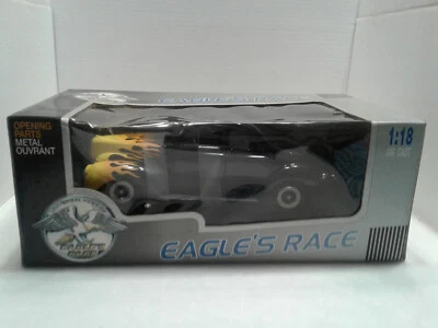 1940 Ford Deluxe Coupe Eagle's Race Universal Hobbies 1:18 Black with Flames - Image 1 of 4