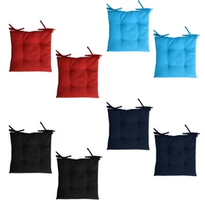 Set of 2 Outdoor Polyester Solid Chair Pads 40 x 40cm - Picture 1 of 6