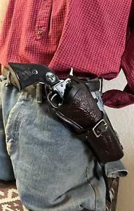 Western Fast Draw Cross Draw Holster Fits Colt 1873 Ruger Super Wrangler 5.5" - Picture 1 of 9