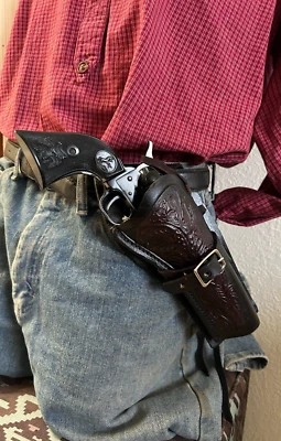 Western Fast Draw Cross Draw Holster Fits Colt 1873 Ruger Super Wrangler 5.5" - Image 1 of 4