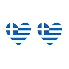 2 x GRIECHENLAND Flagge Herz temporäres Tattoo GRIECHISCHES Team Unterstützung
