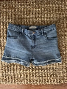 Levi’s Sz 14 Reg Shorty Short Denim Jean Shorts Girls 3” Inseam Adjustable Waist - Picture 1 of 11