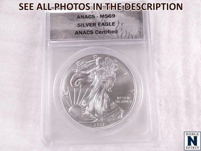 NobleSpirit (ME) 2017 Eagle Silver Dollar ANACS MS69 - Image 1 of 4