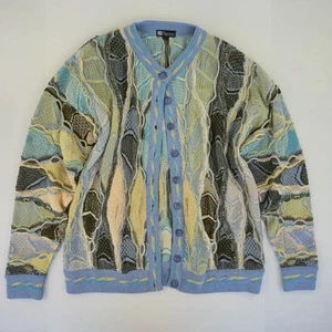 Cárdigan Purely Merino Grande Azul Para Hombre Manga Larga Jersey Botón Años ... - Imagen 1 de 10