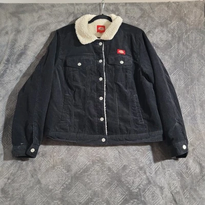 Chaqueta Dickies Pana Negra Forrada Sherpa Mujer Talla XL Exterior Invierno Abrigo Foto 1 de 4