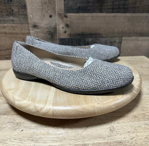 Lands’ End Damen-Flats braun/weiß Wolle Fischgrätmuster Größe 9,5B - Bild 1 von 8