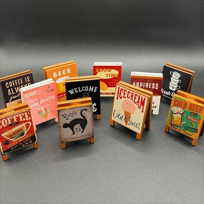 Diorama Store Wood Standing Sign Model City Street Garage DIY Scene Props Model - Image 1 of 4