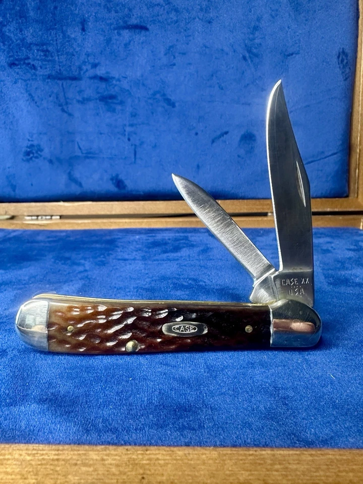 Cuchillo Case XX U.S.A 1965-69 CABEZA DE COBRE GRANDE 6249 Increíble hueso marrón Foto 1 de 4