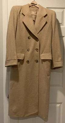 VTG Fleurette Of California Camel Hair OverCoat Trench Women's Union Made Small - Image 1 of 4