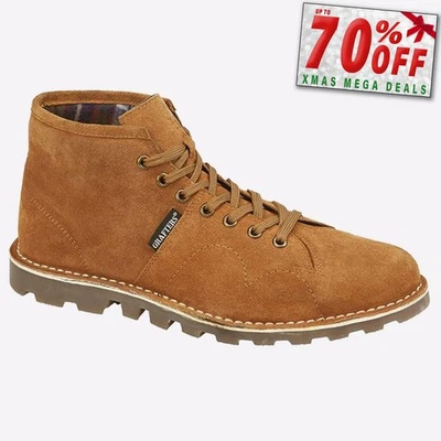 Grafters Holbourne Heritage Mens Casual Fashion Classic Ankle Lace Boots Tan - Image 1 of 2