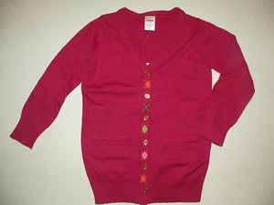 GYMBOREE FALL HOMECOMING PINK ARGYLE CARDIGAN SWEATER 3 4 5 6 10 12 NWT - Picture 1 of 2