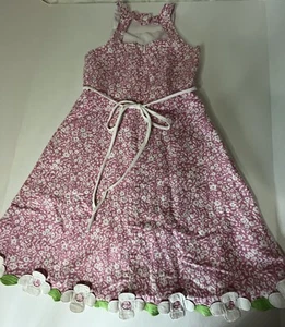 Florence Eiseman Mädchen Sommerkleid Größe 6, rosa und weiße Blumen - Bild 1 von 8