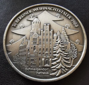 Medaille 5. Berliner Weihnachtstaler 1988 Schmargendorfer Rathaus Silber - Bild 1 von 4