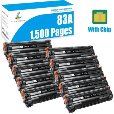 10PK CF283A 83A Toner Cartridge For HP Laserjet Pro M127fw M127fn m225dw m225dn - Image 1 of 4