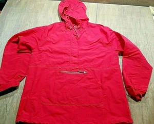 Giacca a vento Lands End donna taglia M (10-12) rossa 1/2 zip con cappuccio - Foto 1 di 8