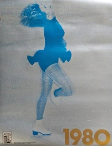 VINTAGE 1980 LAKE PLACID OLYMPICS EMBOSSED POSTER ~ Womens Figure Skating 20x26" - Picture 1 of 19