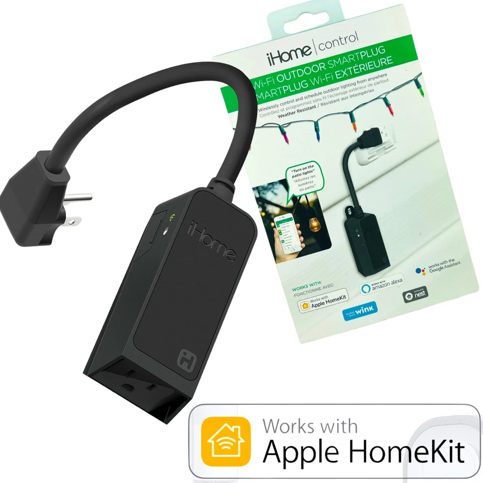 iHome Control Isp100 WiFi Outdoor Smart Plug Weather Resistant