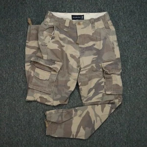 Abercrombie Fitch Pants Men 28x30 Brown Camo Cargo Military Utility Paratrooper - Picture 1 of 9