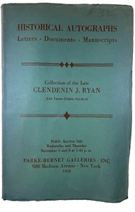 Parke Bernet Galleries Historical Autograph Lincoln Wash Franklin Auction 1958 - Foto 1 di 9