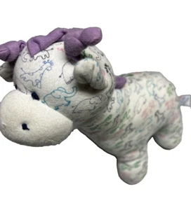 Aurora Baby Plush Giraffe Stuffed Toy White Purple Safari Animals Rare - Picture 1 of 8