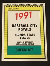 1991 BASEBALL CITY ROYALS ProCards Set Break Singles **YOU PICK**  KC Royals A