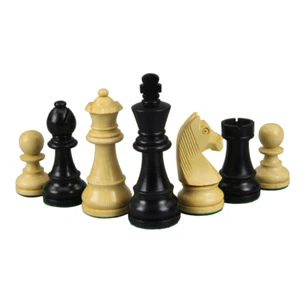 Ebonised German Staunton Chess Pieces 3.75 Inch - Picture 1 of 4