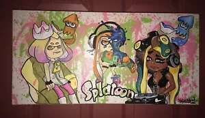 12 x 24 gallery canvas painting Splatoon 2 Nintendo Switch Shortiez ink urban - Picture 1 of 1