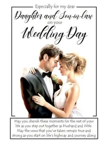 NEU To MY Daughter & Schwiegersohn an Ihrem Hochzeitstag A5 Karte Feier Liebe - Bild 1 von 5