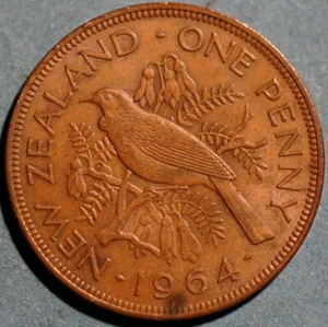 New Zealand One Peny 1964 - Picture 1 of 2