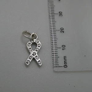 Vintage SJC Pfotenabdruck Band Sterlingsilber Charm Anhänger 925 Bewusstsein 18mm 1,3g - Bild 1 von 3