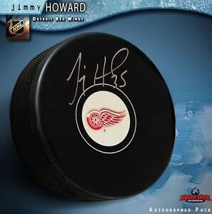 JIMMY HOWARD Signed Detroit Red Wings Puck