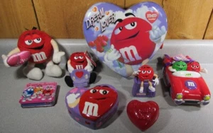 8 Pc Lot M&M's M&M Mars Minis Plush Ceramic Box Candy Dispenser VALENTINE'S DAY - Picture 1 of 24