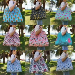 Large Foldable Ladies Shopping Bag Eco Tote Handbag Fold Away Bag Reusable UK - Picture 1 of 24