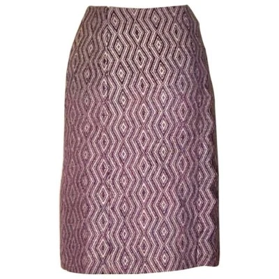 Vintage Chanel Purple Diamond Weave Pencil Skirt with Zig Zag Trim FR 34 US 2 XS - Image 1 of 4