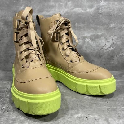 Sorel Caribou X Beige Lace Up Platform Waterproof Combat Boots Women's Size 8.5 - Image 1 of 4