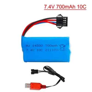 1PC 7.4V 700mAh Li-ion Rechargeable Battery SM-4P Plug for RC Toy Car Boat Truck - Picture 1 of 6