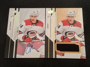 2018-19 UPPER DECK UD PREMIER JAKE BEAN #51 #ed ROOKIE JERSEY + AUTO 2 CARD LOT - Picture 1 of 2